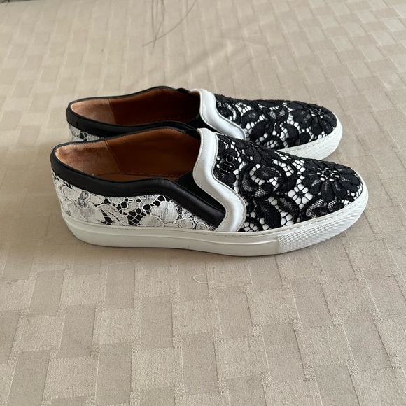 Givenchy Leather with Lace Overlay Slip On Sneakers - Picture 8 of 14
